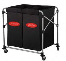 chariot a linge pliable double avec 2 sacs vinyl de 150 l